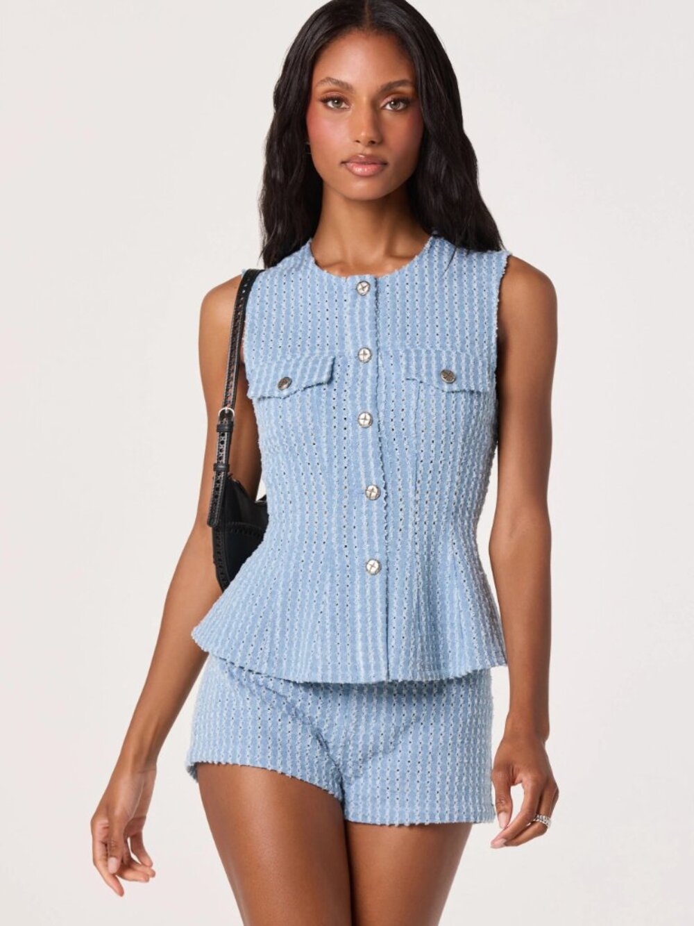 NWT Anthropologie ASTR The Label Nova Vest Blue Denim Size S